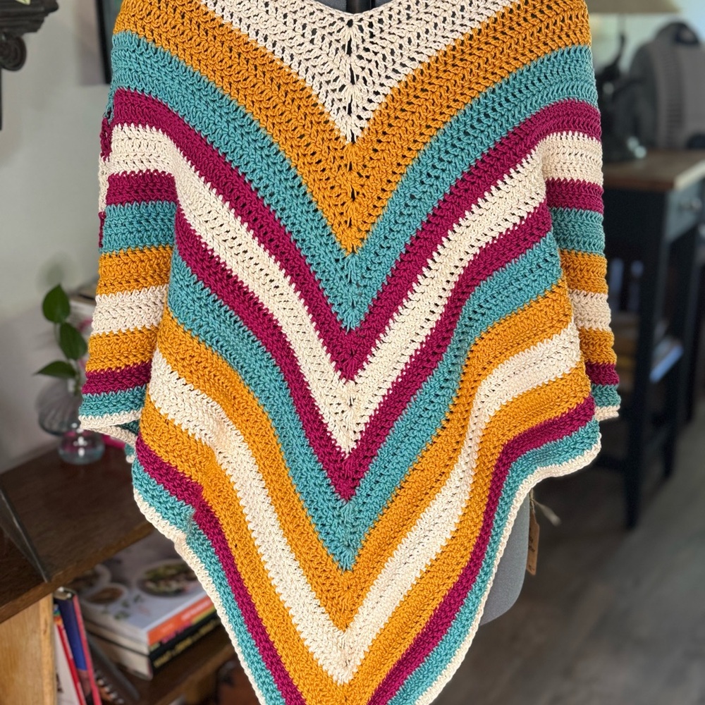 Multicolor Chevron Crochet  Sweater